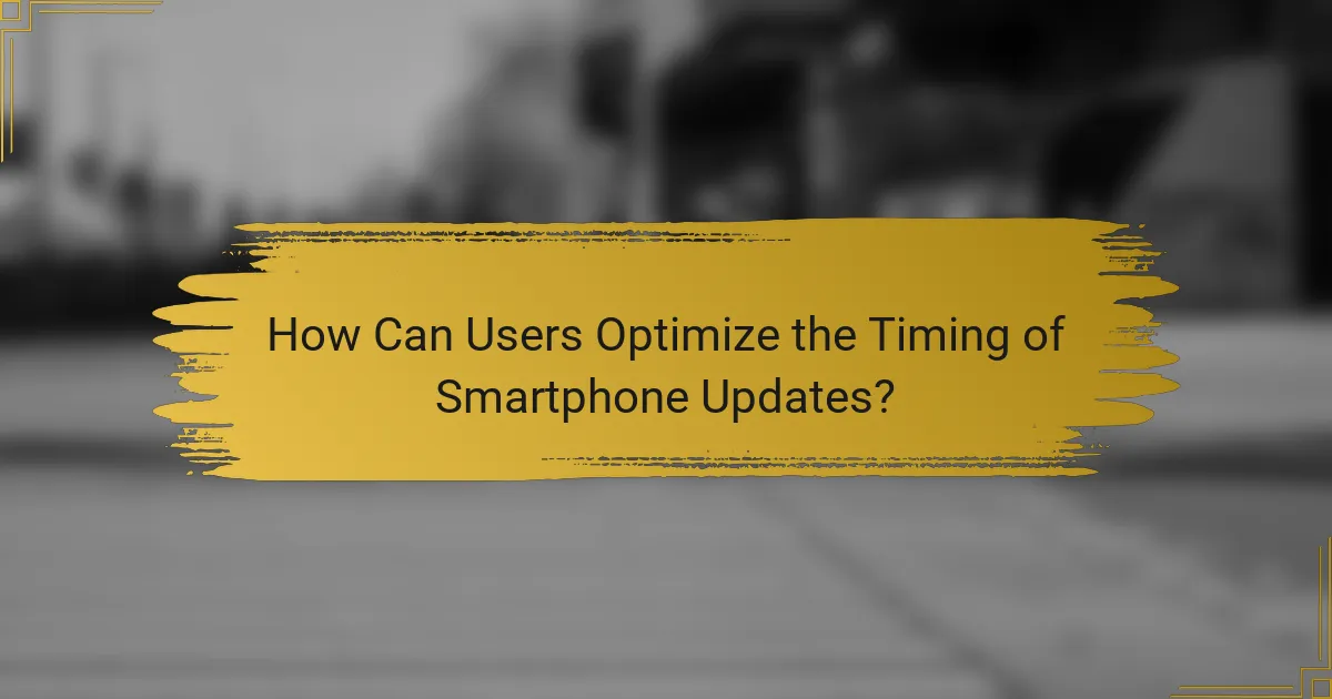 How Can Users Optimize the Timing of Smartphone Updates?