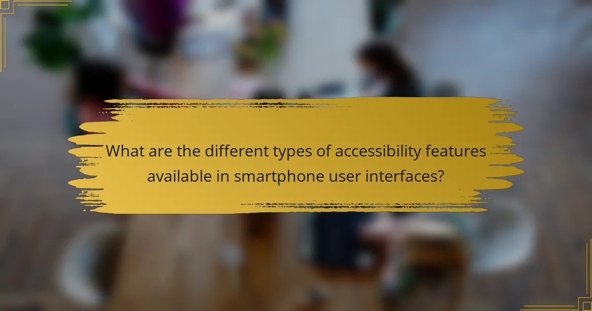 What are the different types of accessibility features available in smartphone user interfaces?
