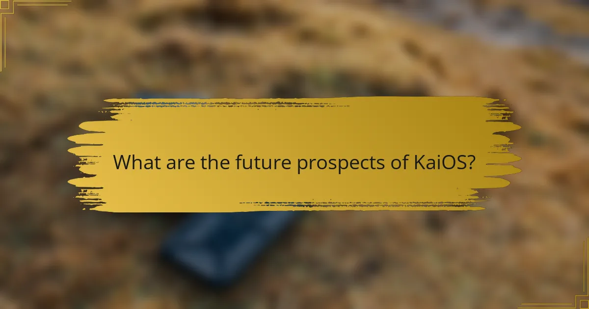 What are the future prospects of KaiOS?