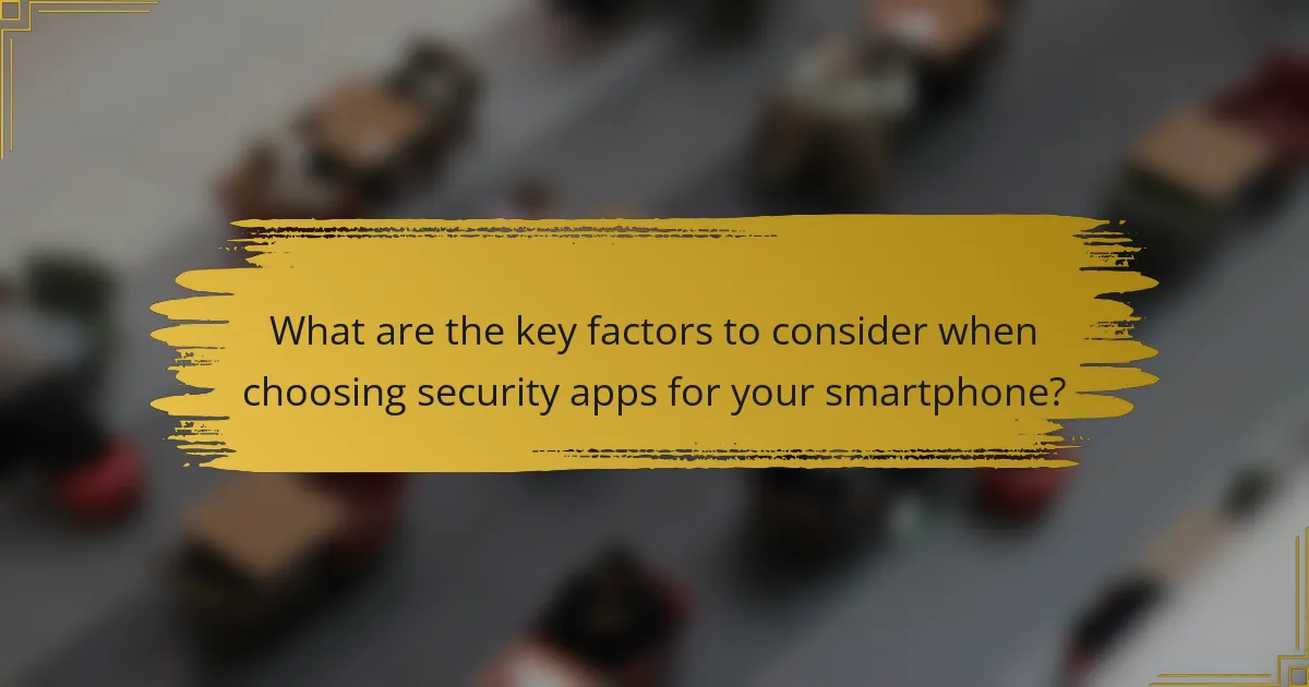 What are the key factors to consider when choosing security apps for your smartphone?