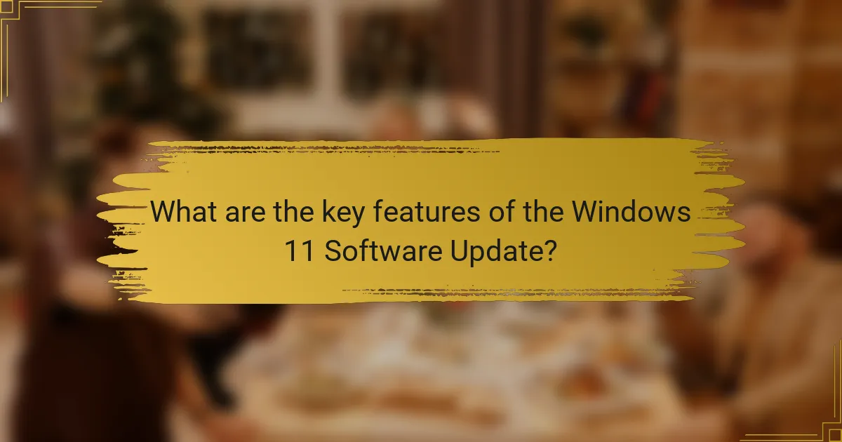 What are the key features of the Windows 11 Software Update?
