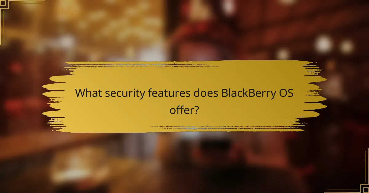 What security features does BlackBerry OS offer?